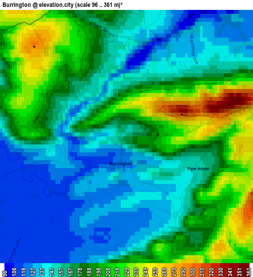 Burrington elevation map