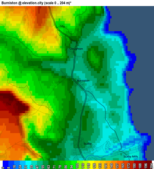 Burniston elevation map