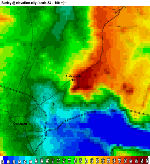 Burley elevation map