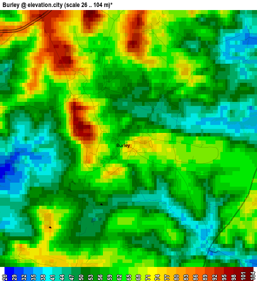 Burley elevation map