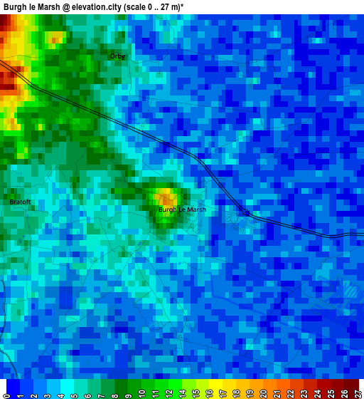 Burgh le Marsh elevation map