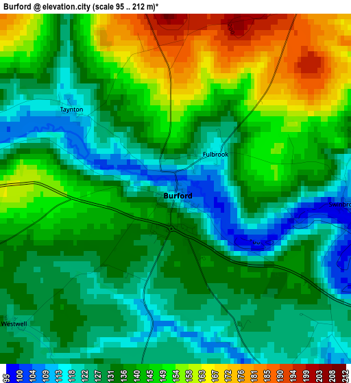 Burford elevation map