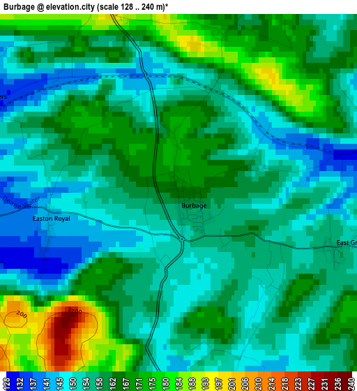 Burbage elevation map