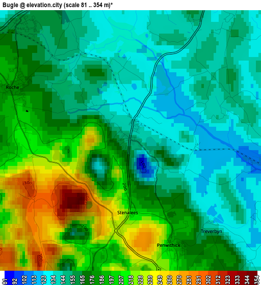 Bugle elevation map