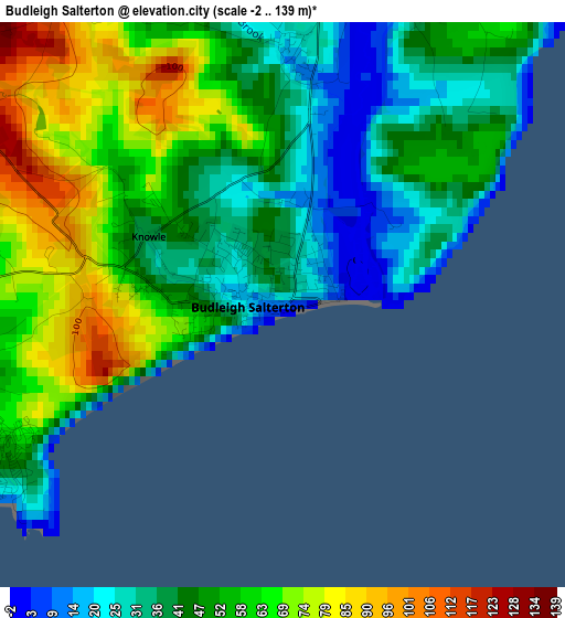 Budleigh Salterton elevation map