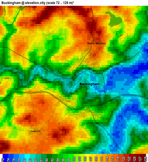 Buckingham elevation map