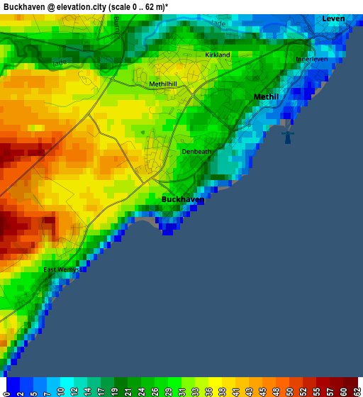 Buckhaven elevation map