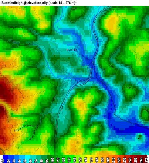 Buckfastleigh elevation map