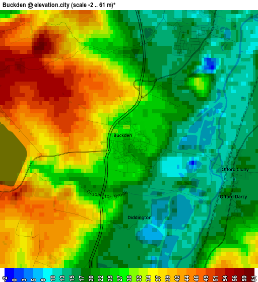 Buckden elevation map