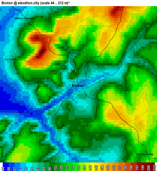 Bruton elevation map