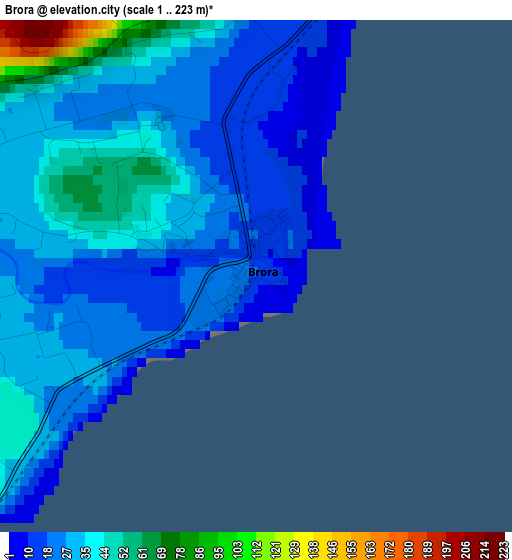 Brora elevation map