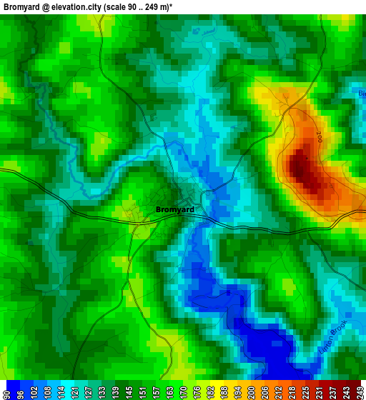 Bromyard elevation map