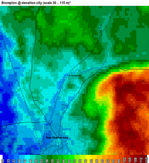 Brompton elevation map