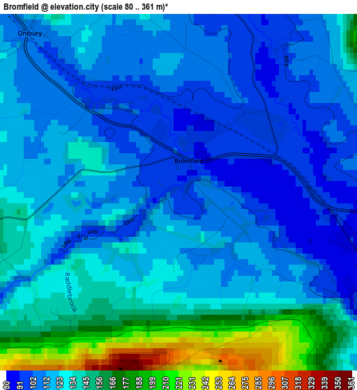 Bromfield elevation map