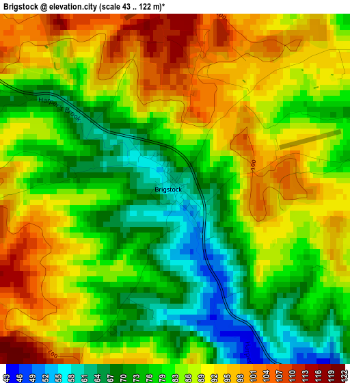 Brigstock elevation map