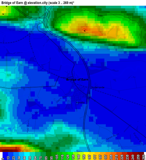 Bridge of Earn elevation map