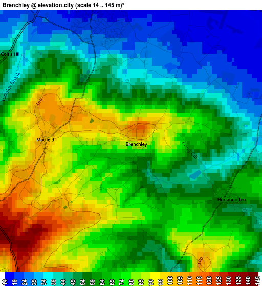 Brenchley elevation map