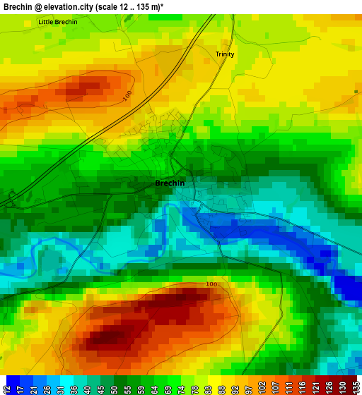 Brechin elevation map