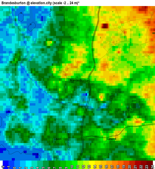 Brandesburton elevation map