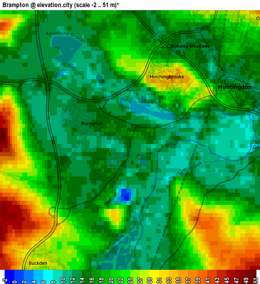 Brampton elevation map