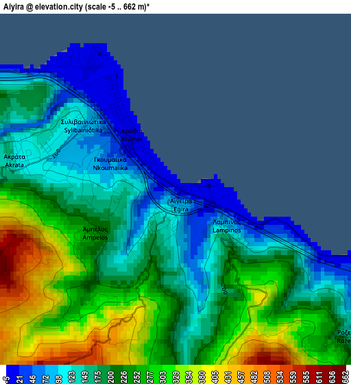 Aíyira elevation map