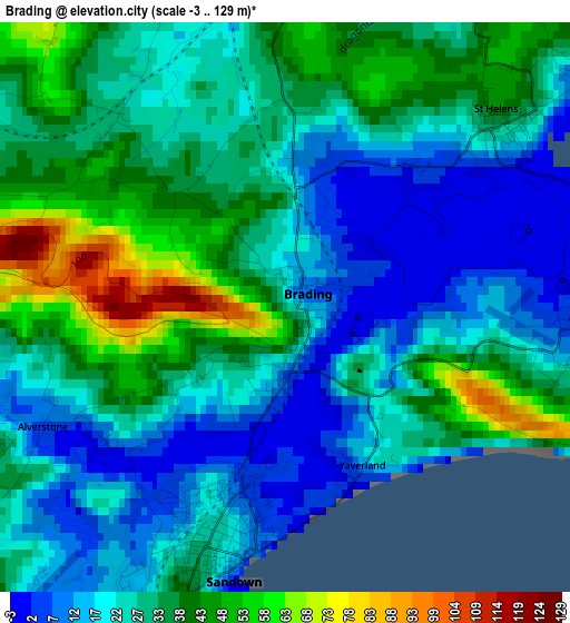 Brading elevation map