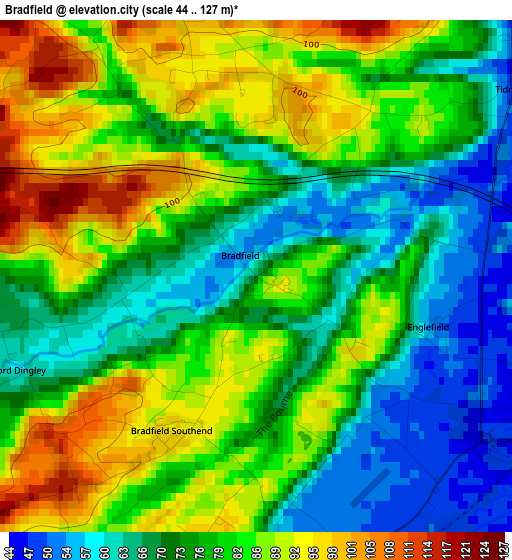 Bradfield elevation map