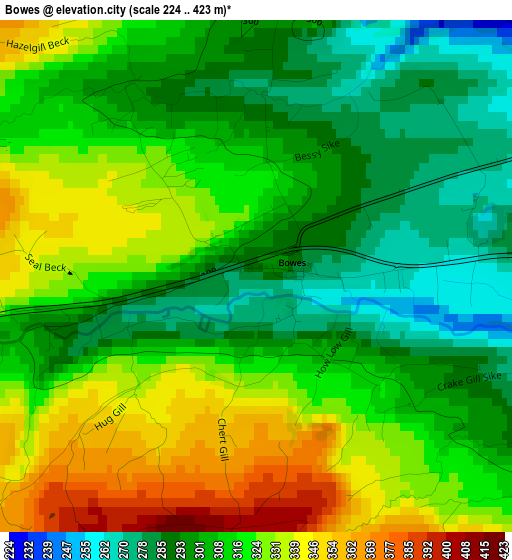 Bowes elevation map