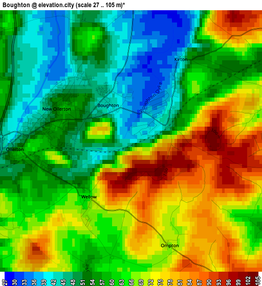 Boughton elevation map