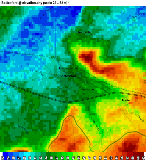 Bottesford elevation map