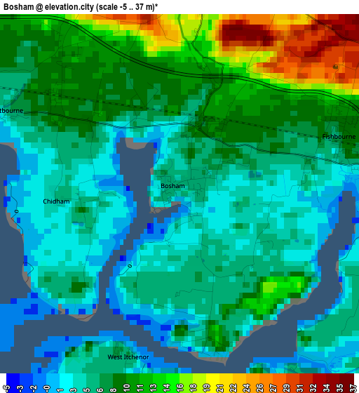 Bosham elevation map