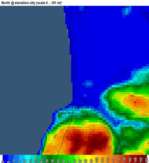 Borth elevation map