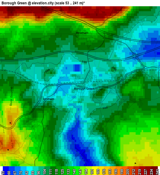 Borough Green elevation map