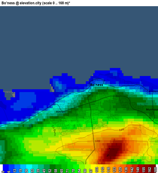 Bo’ness elevation map