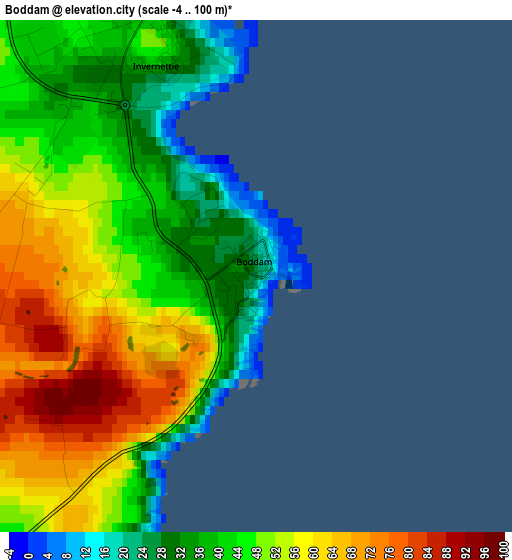 Boddam elevation map