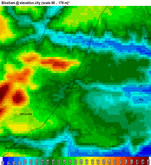 Bloxham elevation map