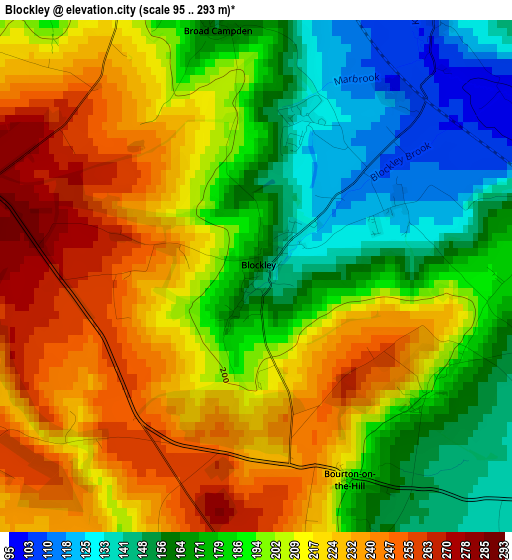 Blockley elevation map