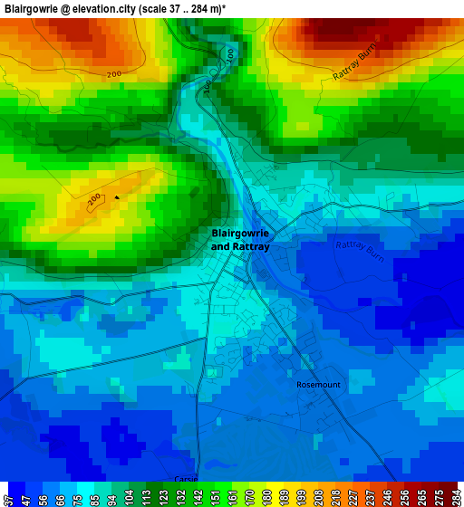 Blairgowrie elevation map