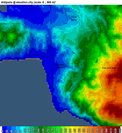 Aidipsós elevation map