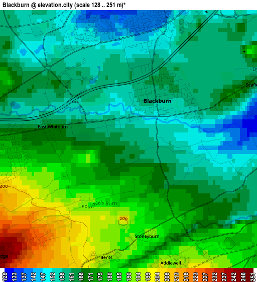 Blackburn elevation map