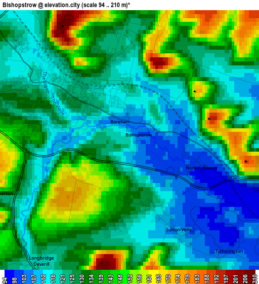 Bishopstrow elevation map