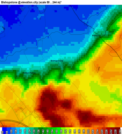 Bishopstone elevation map