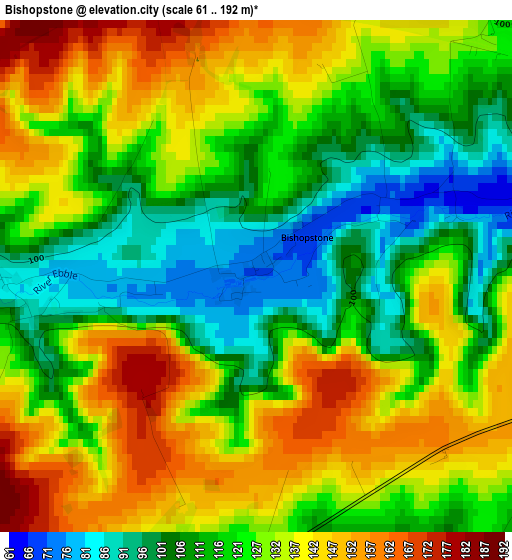 Bishopstone elevation map