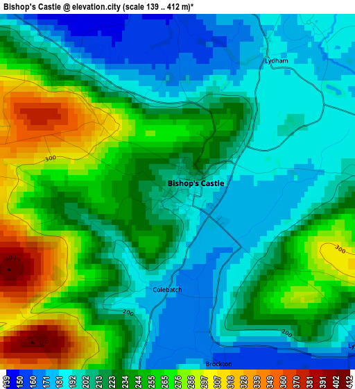 Bishop's Castle elevation map