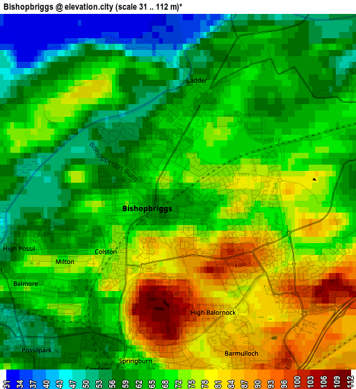 Bishopbriggs elevation map