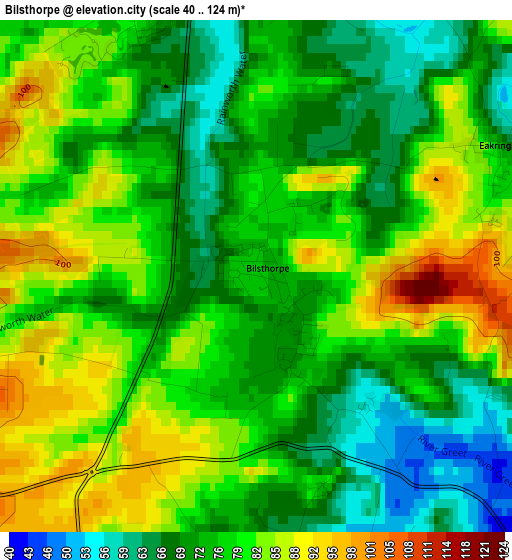 Bilsthorpe elevation map