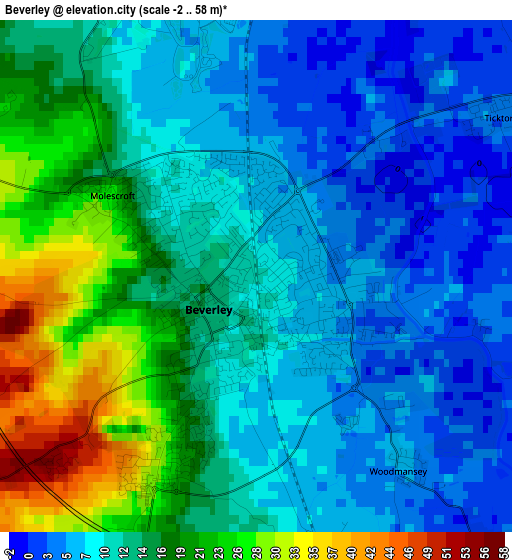 Beverley elevation map