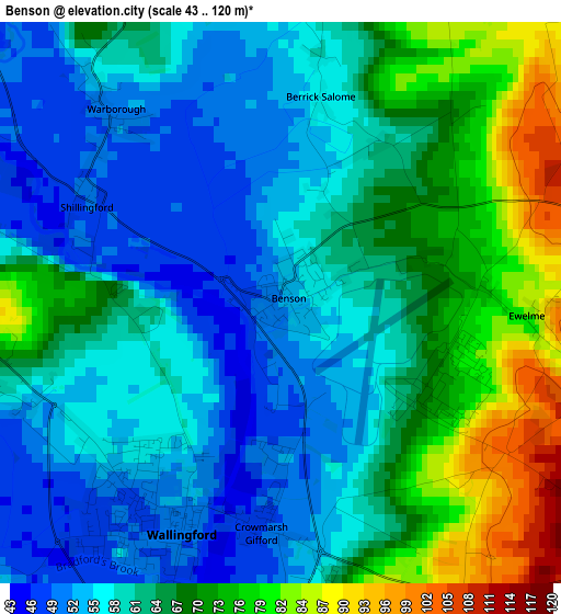 Benson elevation map