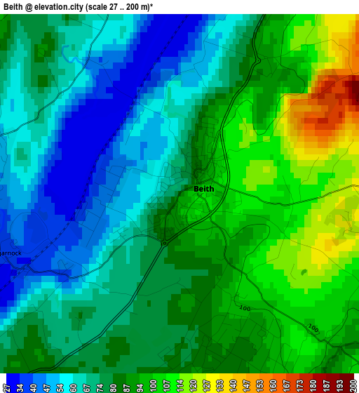 Beith elevation map