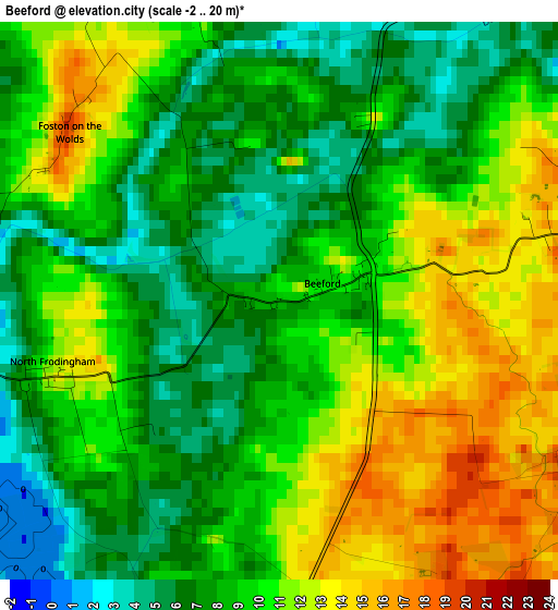 Beeford elevation map